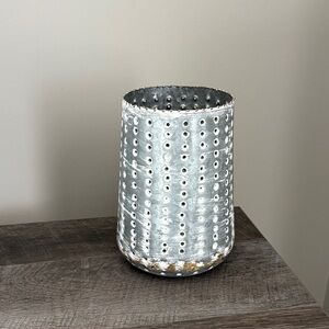 Mud Pie Distressed Gray Metal Vase